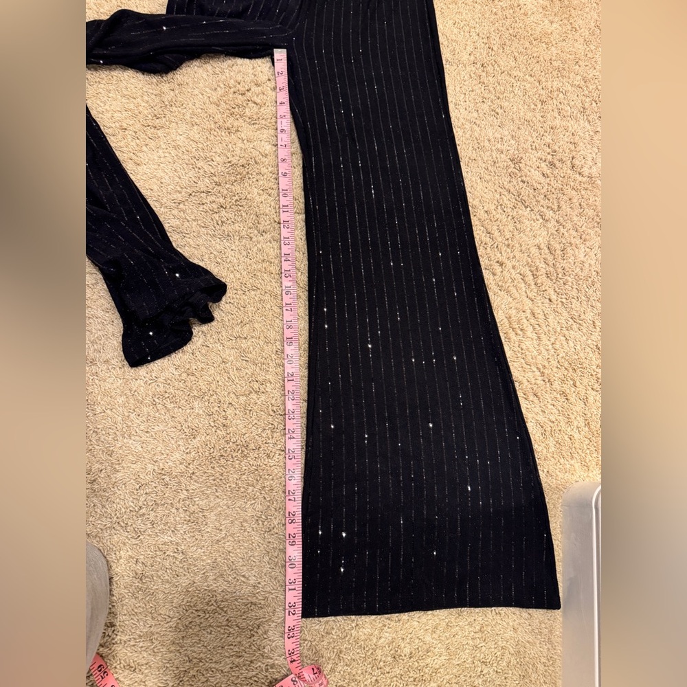 Noli Black Wide Leg Pants with Sequin Accents - Picture 8 of 9